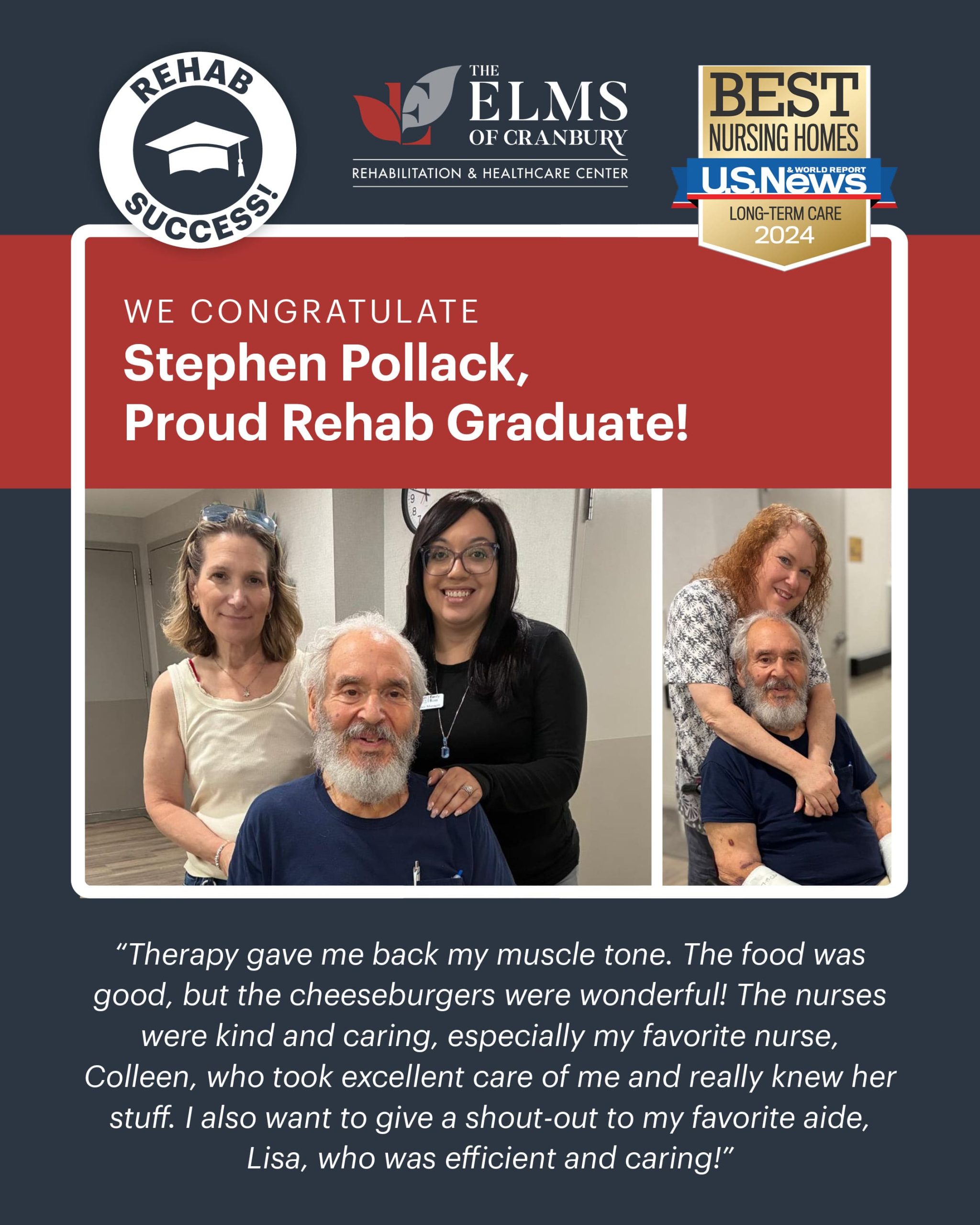 Stephen Pollack: Rehab success story at The Elms of Cranbury, NJ